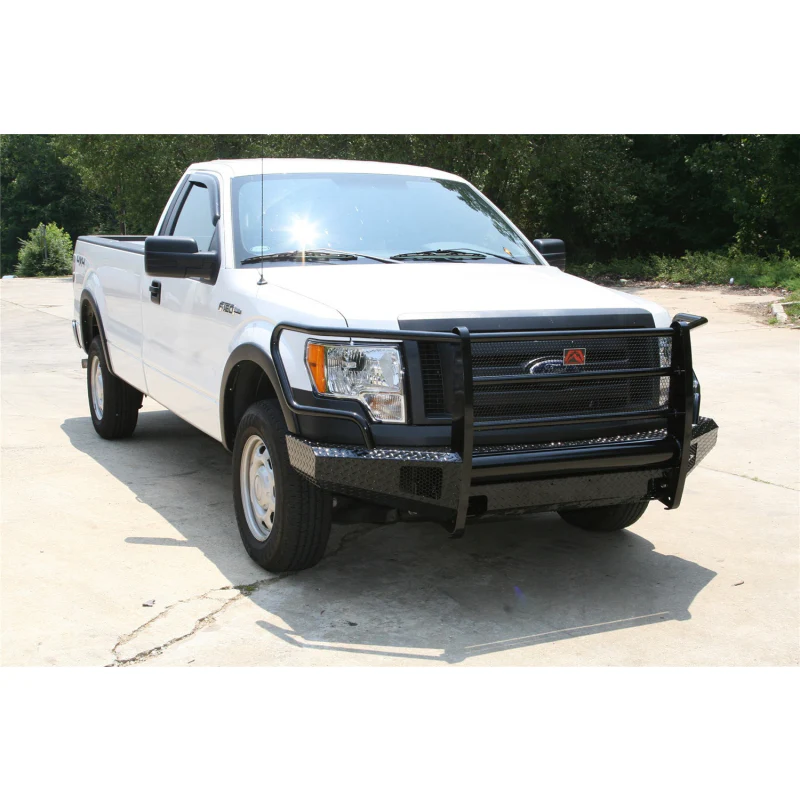 Fab Fours Black Steel Front Ranch Bumper w/ Grille Guard Model FF09-K1960-1 - Image 3