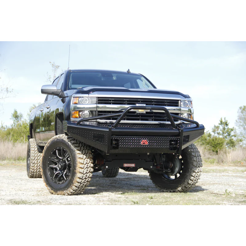 Fab Fours Black Steel Front Ranch Bumper w/ Pre Runner Guard Model CH08-S2062-1 - Image 2