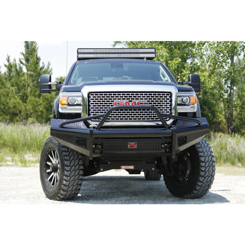 Fab Fours Black Steel Front Ranch Bumper w/ Pre Runner Guard Model GM14-S3162-1 - Image 2