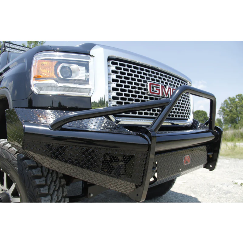 Fab Fours Black Steel Front Ranch Bumper w/ Pre Runner Guard Model GM14-S3162-1 - Image 4