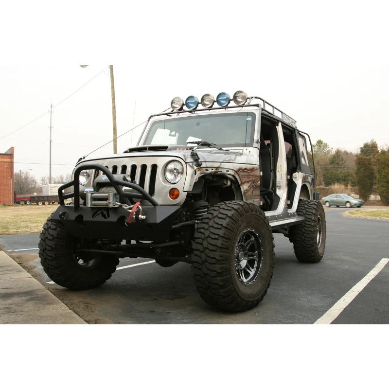 Fab Fours Hardcore Stubby Winch Front Bumper Model JK07-B1854-1