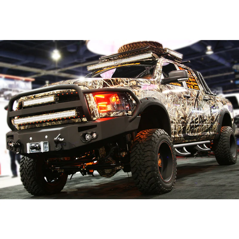 Fab Fours Premium Heavy Duty Winch Front Bumper w/ Grille Guard Model DR10-A2950-1 - Image 4