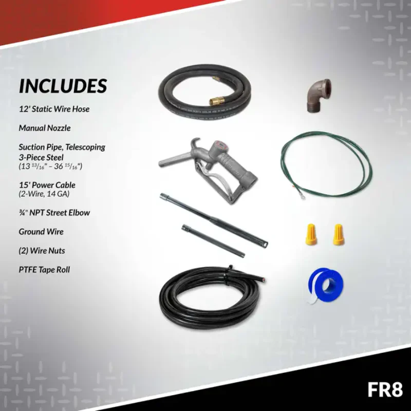Fill-Rite 8 GPM 12V DC Transfer Tank Pump with Nozzle Model FR8 - Image 7