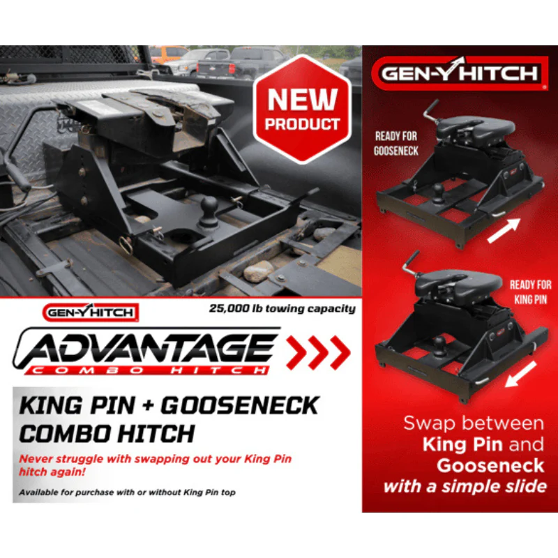 GEN-Y ADVANTAGE Hitch - Fifth Wheel Gooseneck Combo for Trucks - 25K Towing - Fits B& W Patriot Fifth Wheel Head Model GH-21202 - Image 5