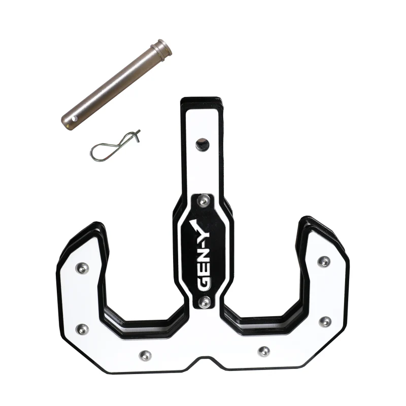 GEN-Y Hulk 2.0 16K Tow Hook 2" Shank Black/White with GH-099 Pin & GH-011 Clip Model GH-0070-W