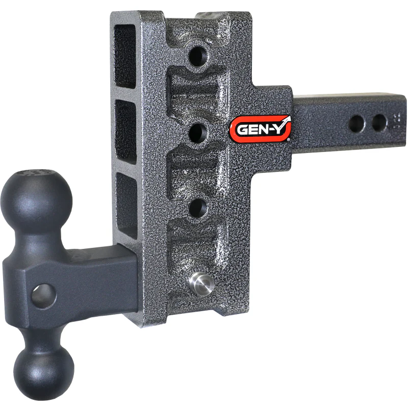 GEN-Y MEGA-DUTY 2" Offset Shank 2.5 Rise, 5" Drop 1.5K TW 10K Hitch & GH-031 Dual-Ball Model GH-414