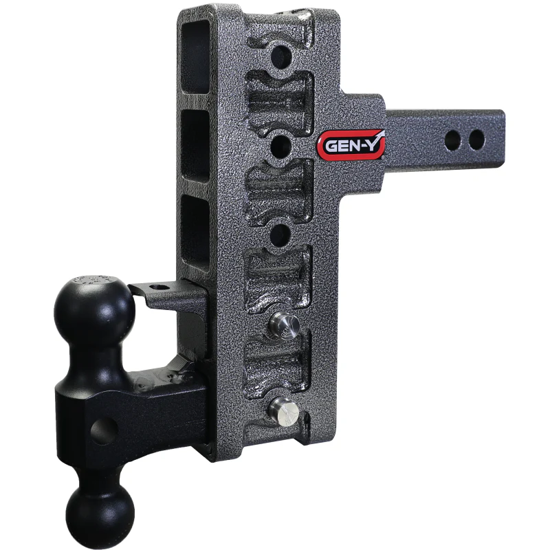 GEN-Y MEGA-DUTY 2" Offset Shank 2.5" Rise 7.5" Drop 2K TW 16K Hitch & GH-051 Dual-Ball & GH-032 Pintle Lock Model GH-225