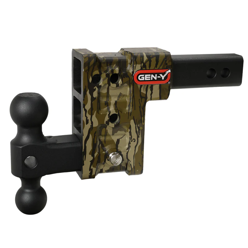 GEN-Y MEGA-DUTY 2" Shank 5" Drop 2K TW 16K Hitch & GH-051 Dual-Ball - Hydro Dipped - Mossy Oak Model GH-513-MO