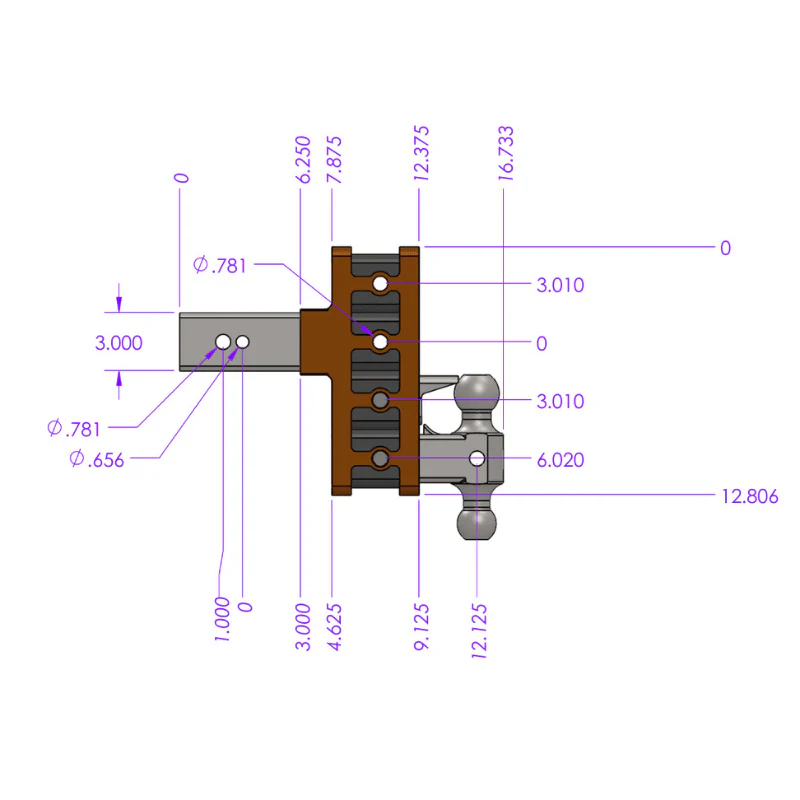 GEN-Y MEGA-DUTY 3" Shank 6" Drop 3.5K TW 32K Hitch & GH-0161 Dual-Ball Model GH-1713 - Image 4