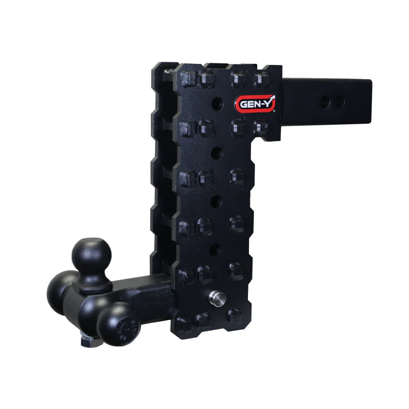 GEN-Y PHANTOM-X 2.5" Solid Shank 10" Drop 1.6K TW 16K Hitch & GH-052 Tri-Ball Mount Model GH-2435X