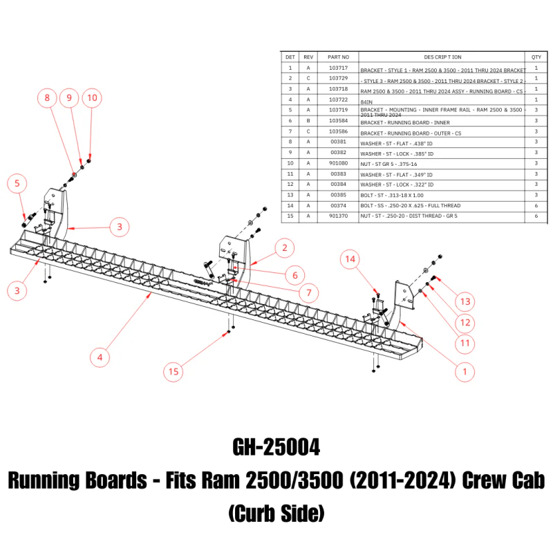 GEN-Y Running Boards - Fits Select Ram 2500/3500 (2011-2024) Crew Cab - RS & CS Model GH-25004 - Image 5