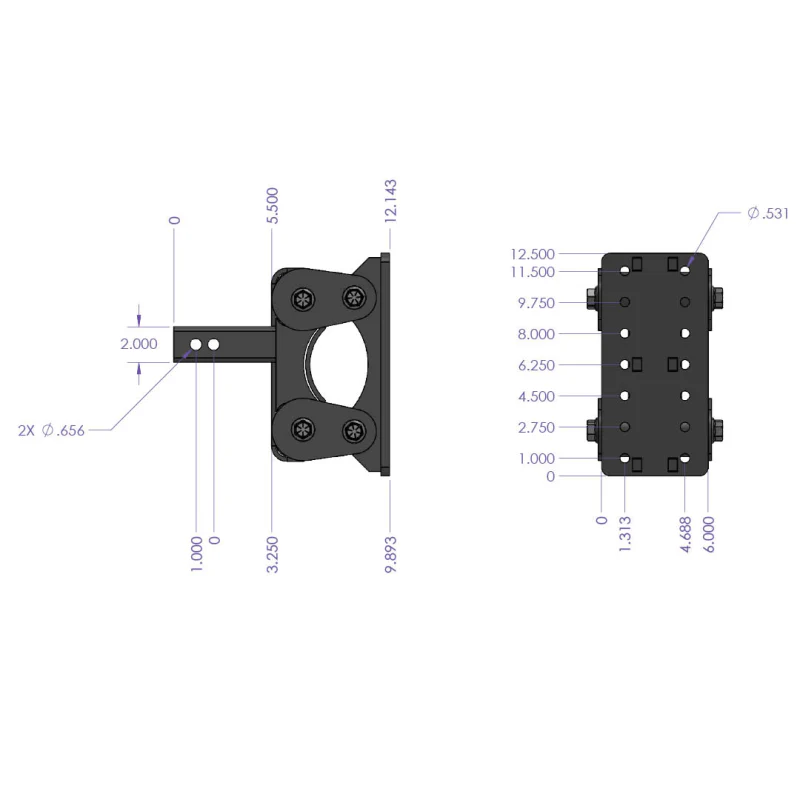 Gen-Y The BOSS TORSION-FLEX Pintle Plate 2" Shank 5.5" Drop 1.7K TW 16K Hitch Model GH-1201 - Image 6