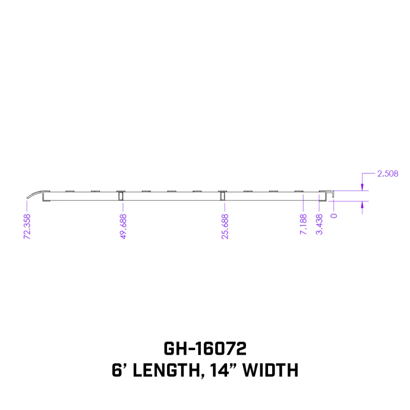 Gen-Y Single Heavy Duty 6 foot Aluminum Loading Ramp 14" x 72" 3K Capacity Model GH-16072-1 - Image 9