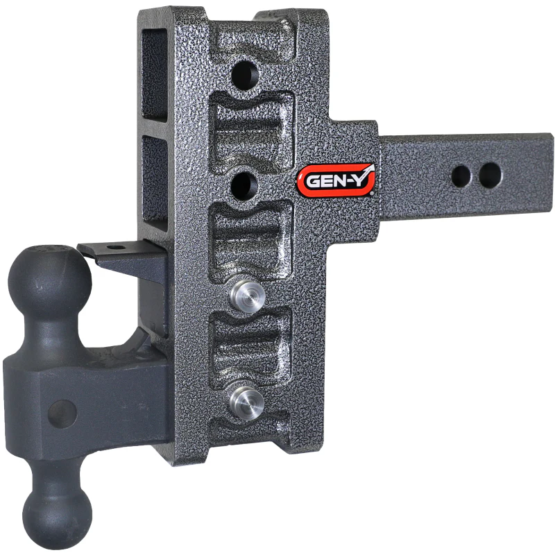 Gen-Y MEGA-DUTY 2.5" Shank 6" Offset Drop 3.5K TW 32K Hitch Dual-Ball & Pintle Lock Model GH-1924