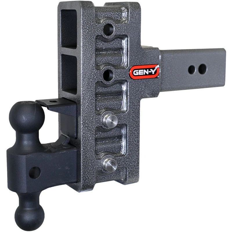 Gen-Y MEGA-DUTY 3" Shank 6" Offset Drop 3.5K TW 32K Hitch with Dual-Ball & Pintle Lock Model GH-2024