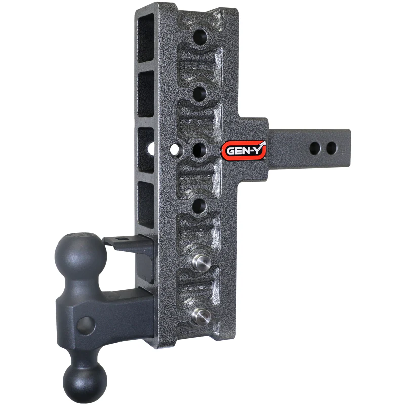 Gen-Y MEGA-DUTY 2" Shank 7.5" Offset Drop 1.5K TW 10K Hitch Dual-Ball & Pintle Lock Model GH-426