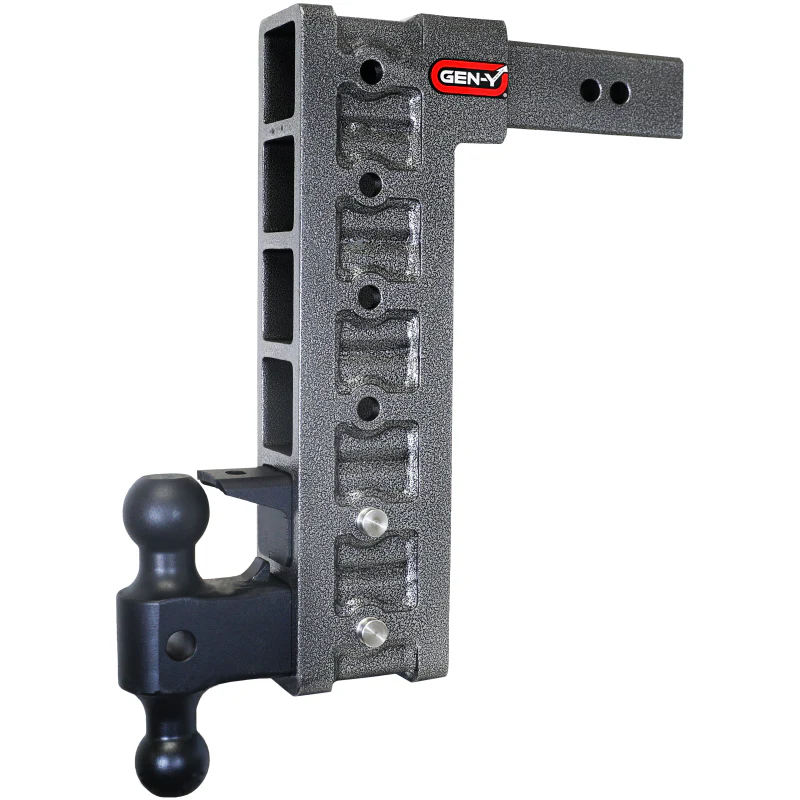 Gen-Y MEGA-DUTY 2.5" Shank 15" Drop 3K TW 21K Hitch Dual-Ball Pintle Lock & Stabilizer Model GH-626