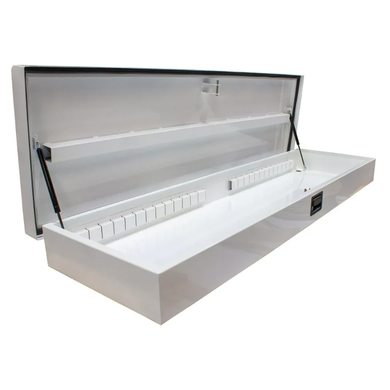 Go Industries 96"x14.5"x7.5" Steel Topper Compartment Box - White Model 79514 - Image 2
