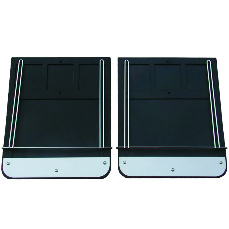 Go Industries Dually Mud Flap Set - Classic Style - Includes Flaps, Brackets, Stainless Weights and Chrome Anti Sails Model 70738SET