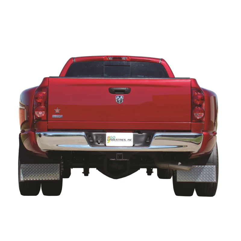 Go Industries Dually Mud Flap Set - Diamond Tread Set - Includes Flaps, Diamond Tread Weights and Hardware Kit Model D70764SET