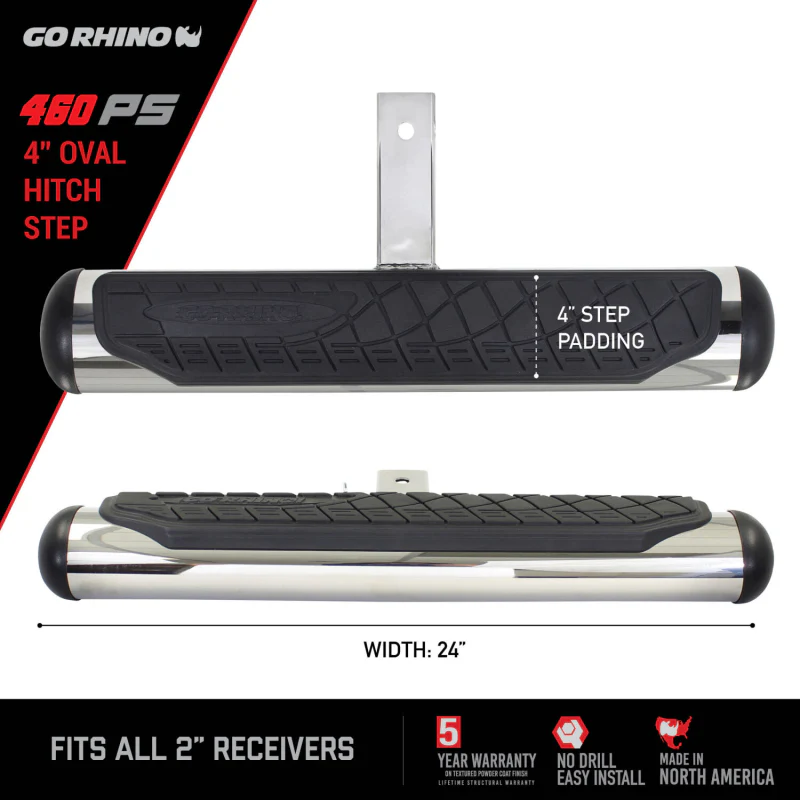 Go Rhino 4" Oval Hitch Step Model 460PS - Image 4