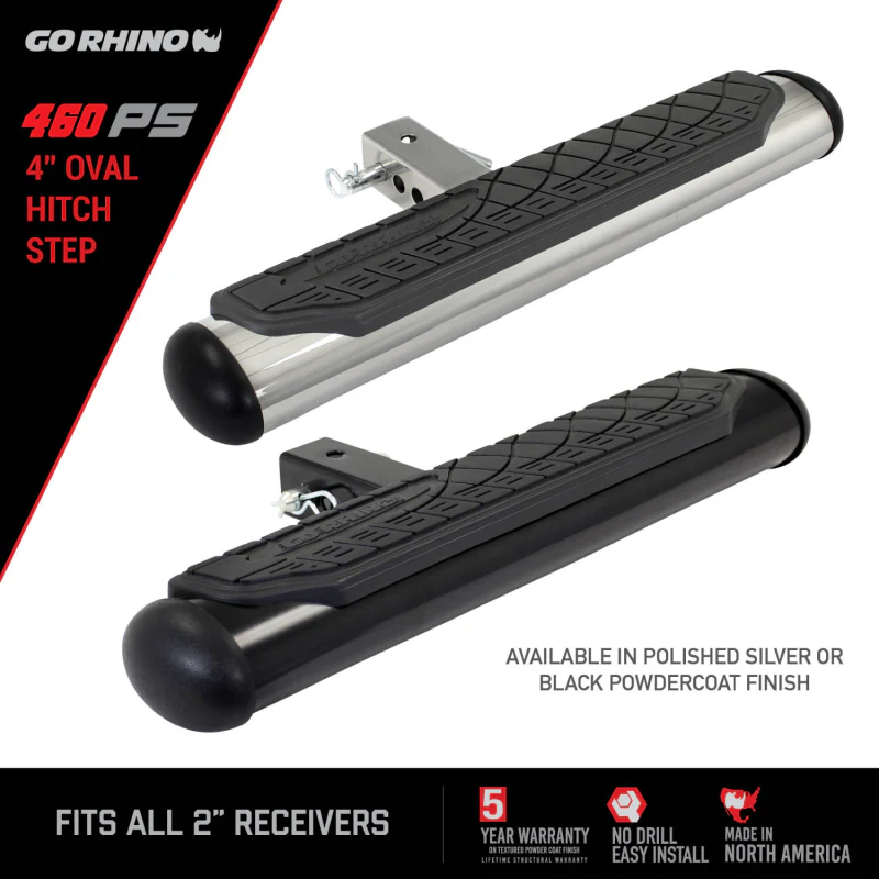 Go Rhino 4" Oval Hitch Step Model 460PS - Image 5