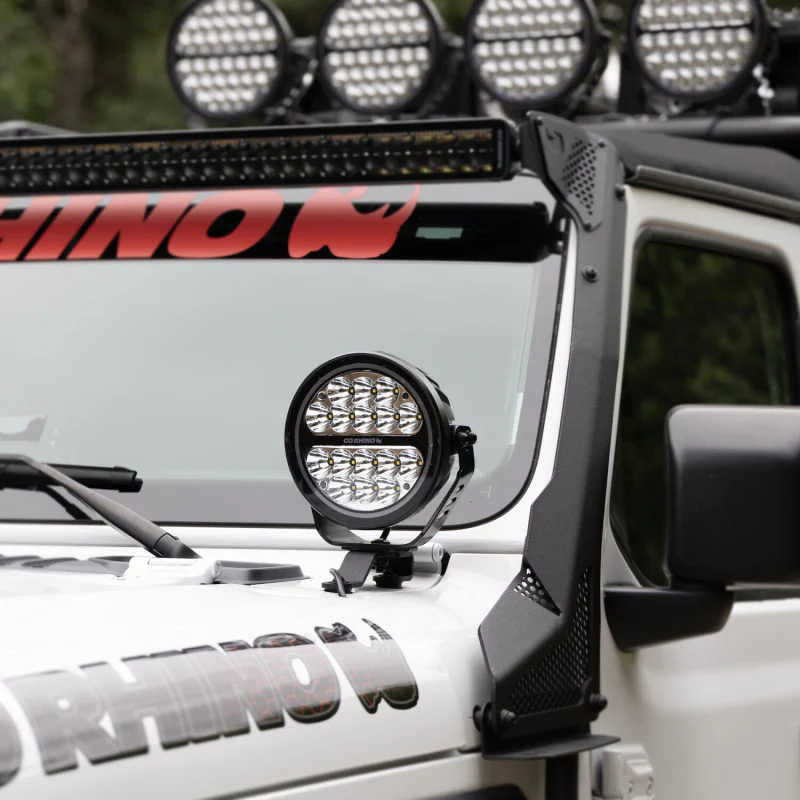 Go Rhino Blackout Series MAXROUND 7" LED Driving Light with Daytime Running Lights Model 750800711DRS - Image 7