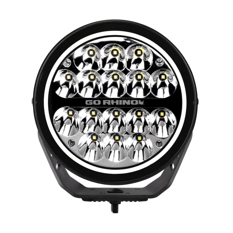 Go Rhino Blackout Series MAXROUND 7" LED Spot Light with Daytime Running Lights Model 750800711SRS