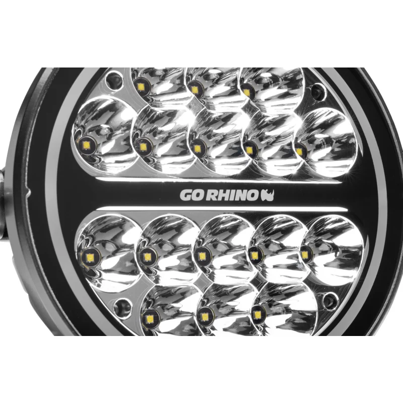 Go Rhino Blackout Series MAXROUND 7" LED Spot Light with Daytime Running Lights Model 750800711SRS - Image 2
