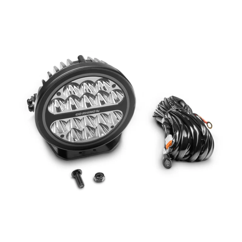 Go Rhino Blackout Series MAXROUND 7" LED Spot Light with Daytime Running Lights Model 750800711SRS - Image 3