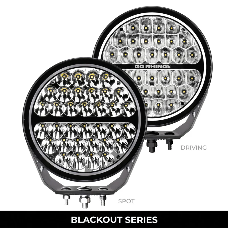 Go Rhino Blackout Series MAXROUND 9" Round LED Spot Light w/Daytime Running Lights Model 751700911SRS - Image 3