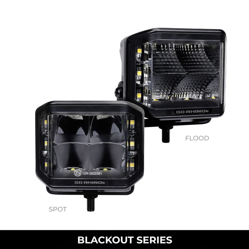 Go Rhino Blackout Series SIDELINE 4x3 LED Cube Flood Lights Model 750700321FCS - Image 2