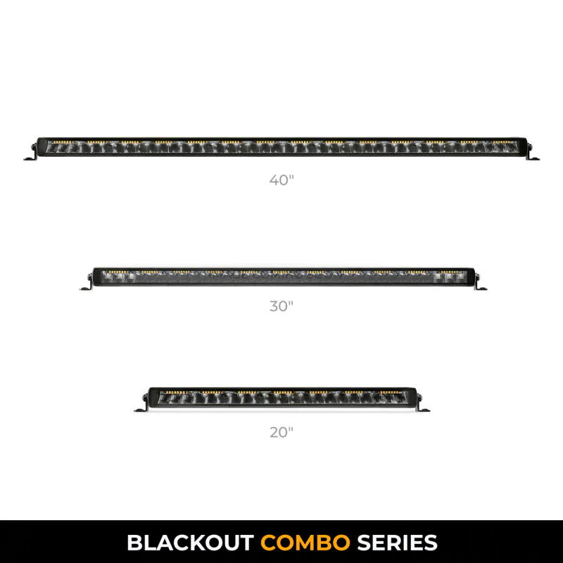 Go Rhino Blackout Series SINGLELINE 20" Single Row LED Light Bar w/Amber LEDs Model 751052012CSS - Image 4