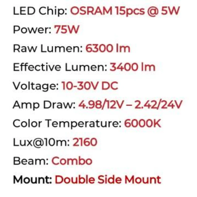Go Rhino Blackout Series SINGLELINE 20" Single Row LED Light Bar w/Amber LEDs Model 751052012CSS - Image 9