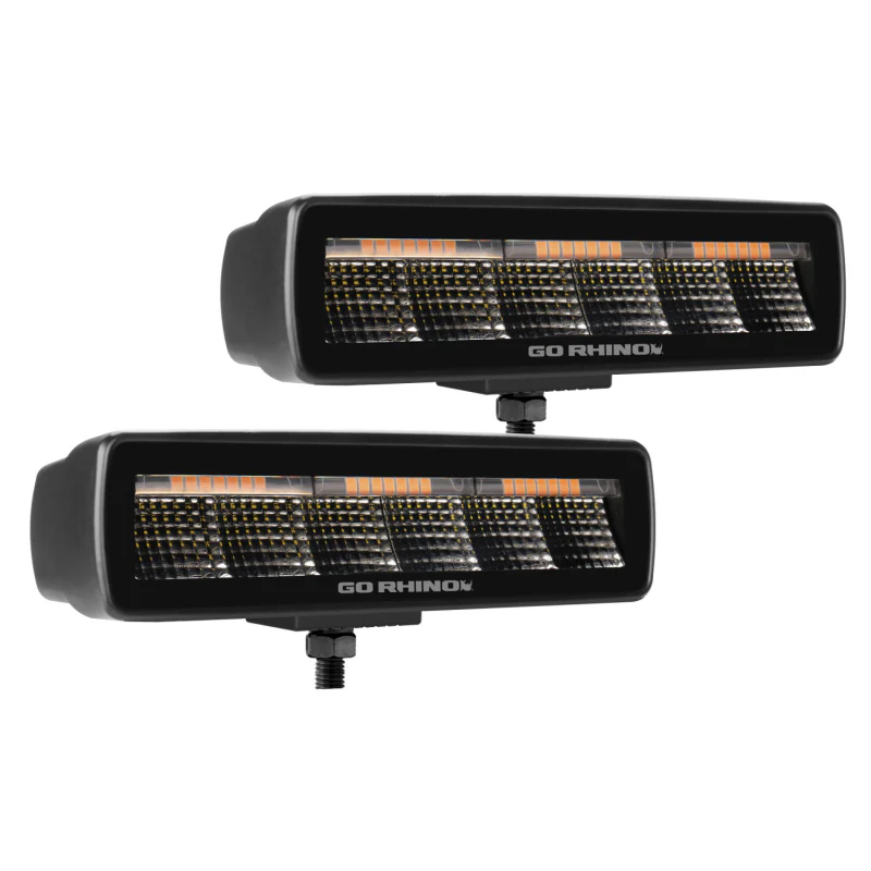 Go Rhino Blackout Series SIXLINE 6-LED Flood Light Pods, W/Amber LEDs Model 750600622FBS - Image 6