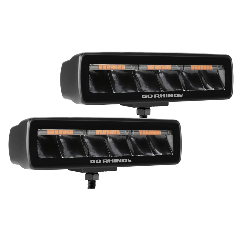 Go Rhino Blackout Series SIXLINE  Spot Lights w/Amber LEDs Model 750600622SBS - Image 4