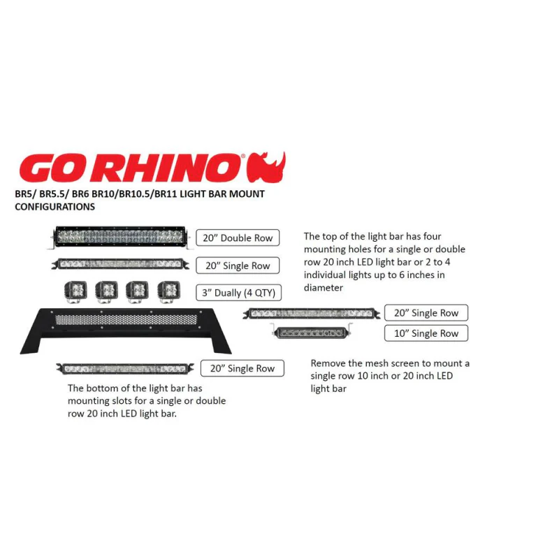 Go Rhino BR Light Mount Bar Model 26573T - Image 3