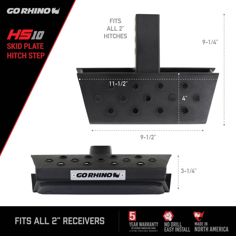 Go Rhino HS-10 Skid Plate Hitch Step Model HS1012T - Image 6