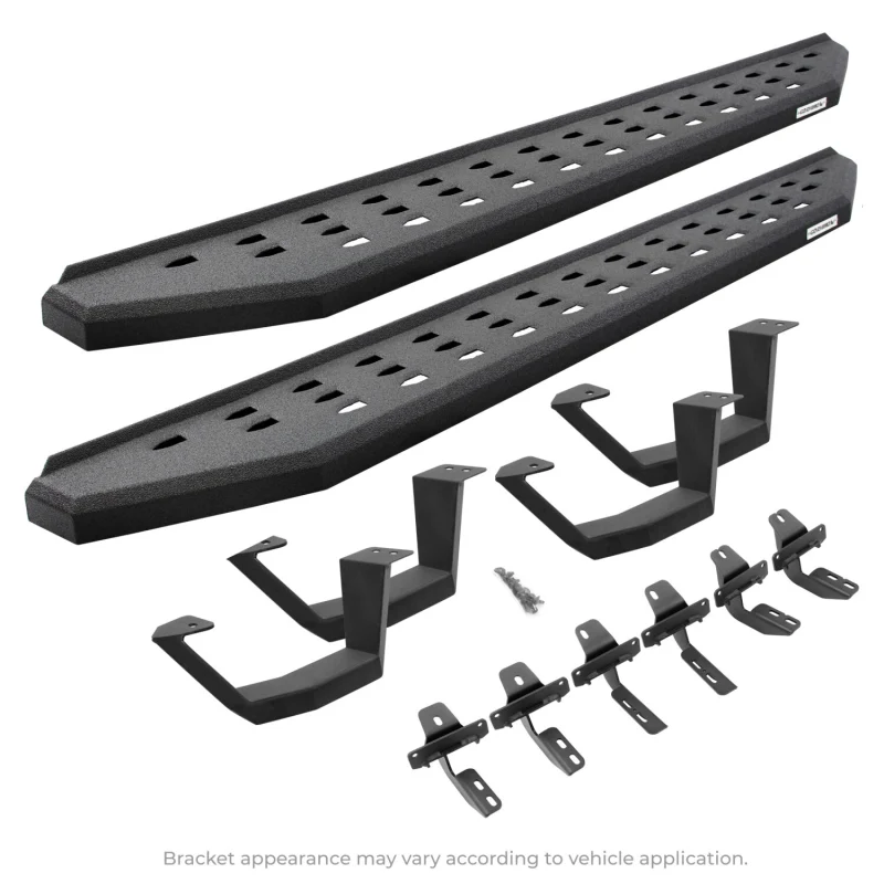 Go Rhino RB20 Running Boards with Mounting Brackets With 2 Pairs Drop Steps Kit Model 6941268020PC