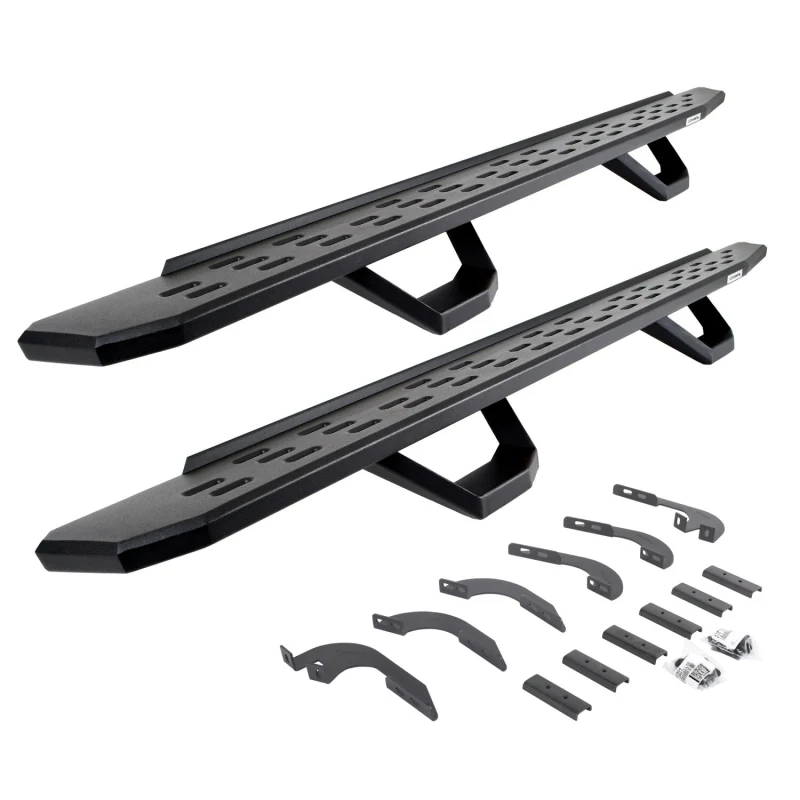 Go Rhino RB30 Running Boards With Mounting Brackets With 2 Pairs Drop Steps Kit Double Cab Only Model 6964328020PC