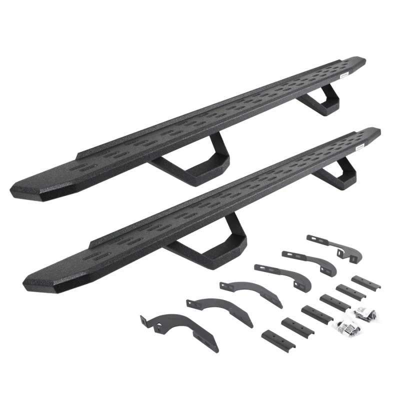 Go Rhino RB30 Running Boards With Mounting Brackets With 2 Pairs Drop Steps Kit Double Cab Only Model 6964328020T
