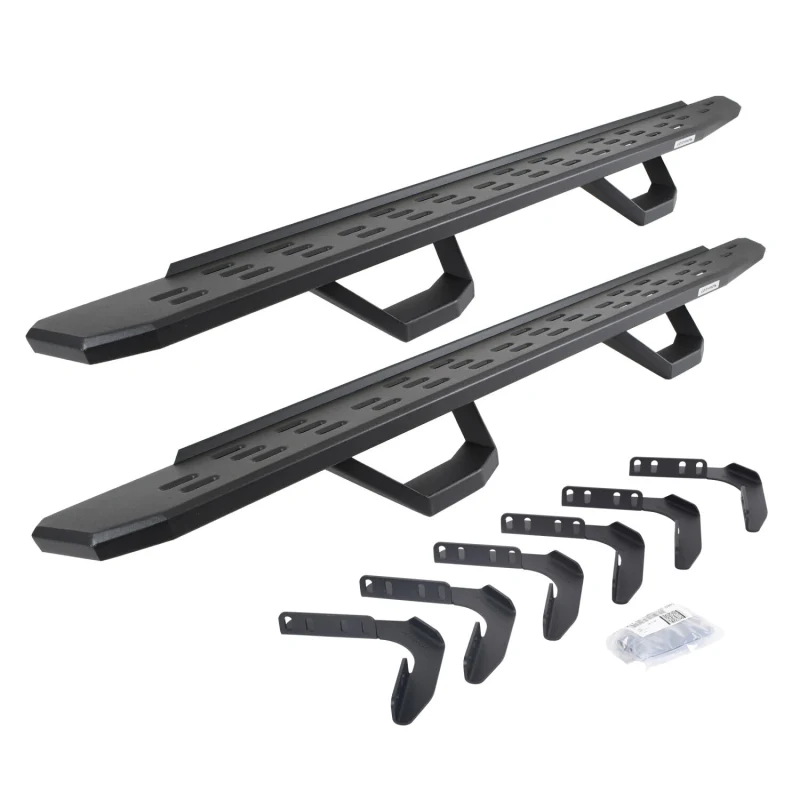 Go Rhino RB30 Running Boards with Mounting Brackets With 2 Pairs Drop Steps Kit Model 6961768020PC