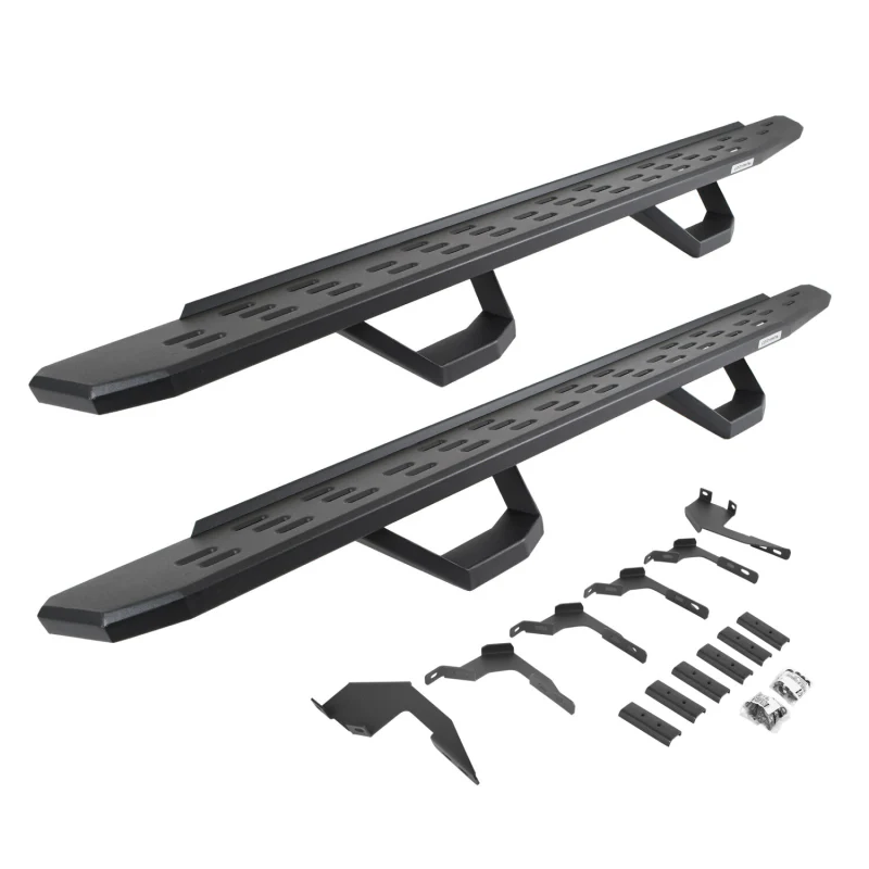 Go Rhino RB30 Running Boards with Mounting Brackets With 2 Pairs Drop Steps Kit Model 6963688020PC