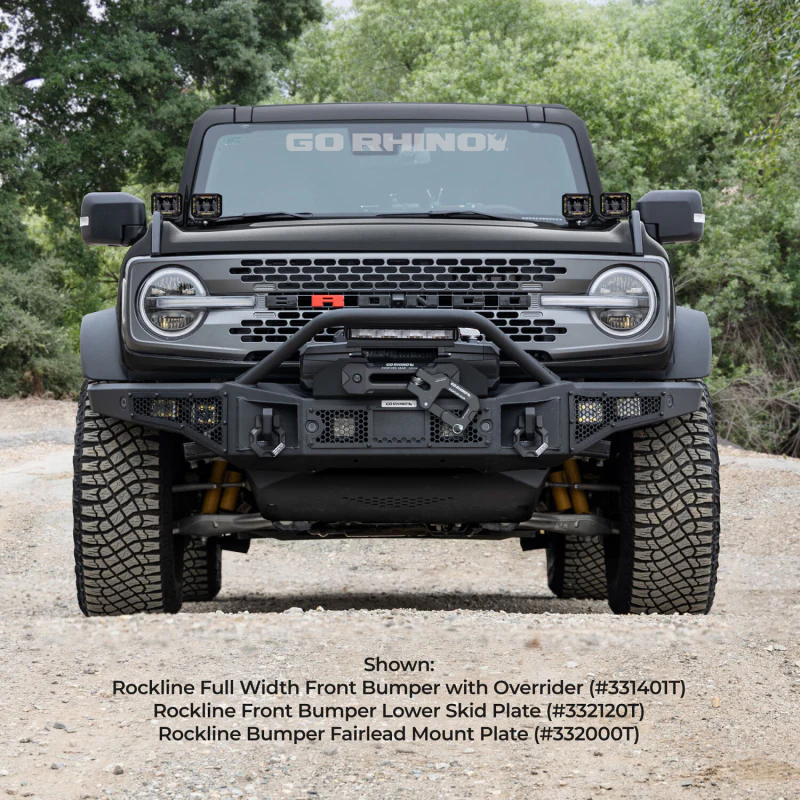 Go Rhino Rockline Bumper Fairlead Mount Plate For Jeep & Bronco Model 332000T - Image 3