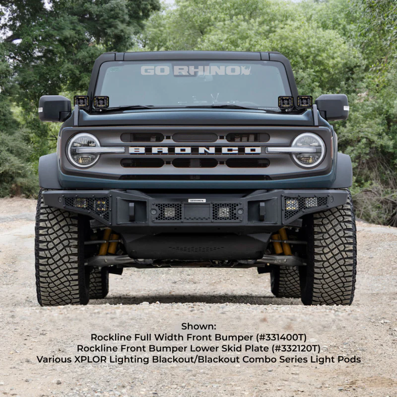 Go Rhino Rockline Winch-Ready Front Full Width Bumper For Ford Bronco Model 331400T - Image 3