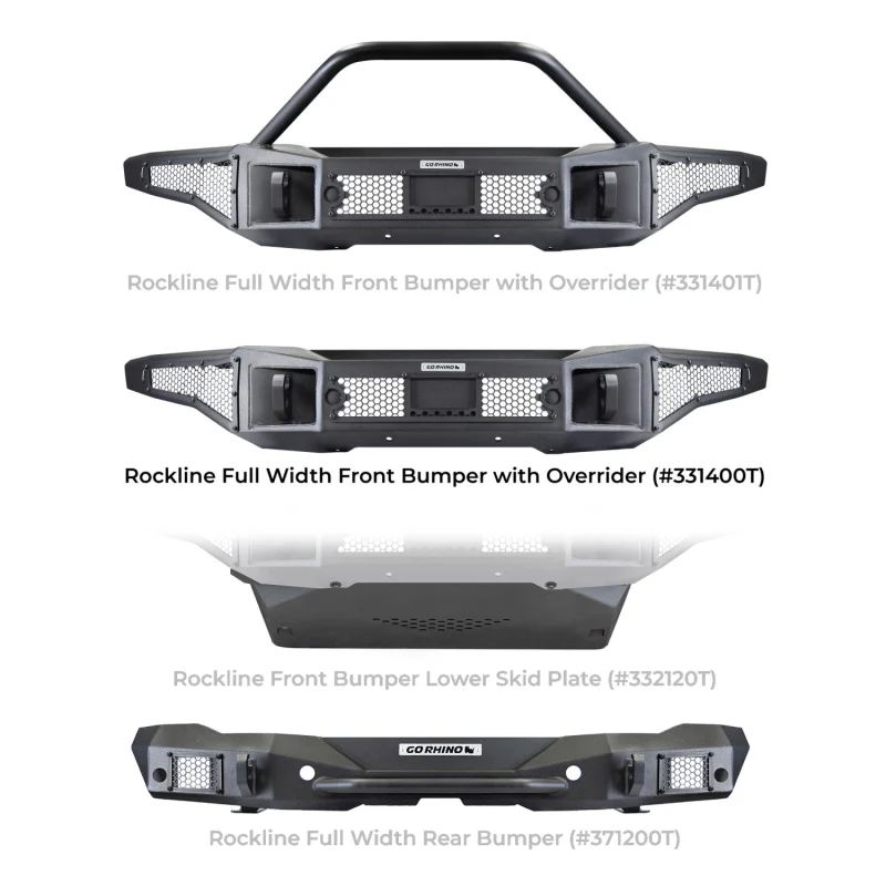 Go Rhino Rockline Winch-Ready Front Full Width Bumper For Ford Bronco Model 331400T - Image 7