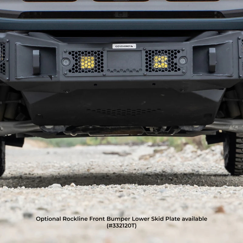 Go Rhino Rockline Winch-Ready Front Full Width Bumper With Overrider For Ford Bronco Model 331401T - Image 3
