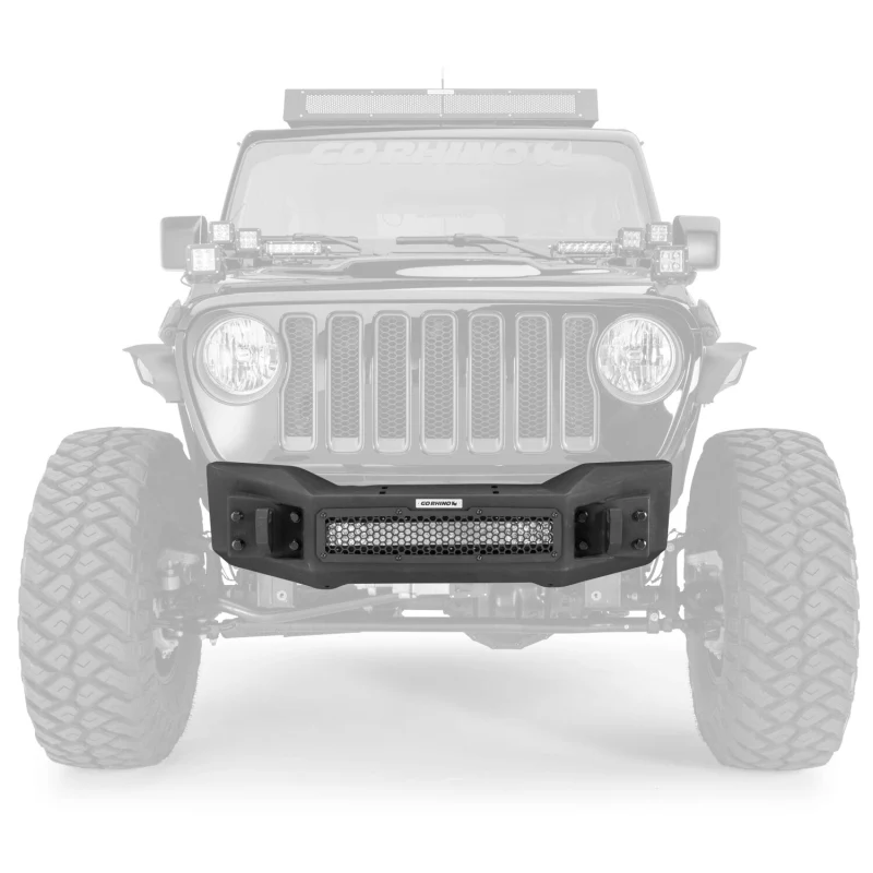 Go Rhino Rockline Winch-Ready Front Stubby Bumper For Jeep Model 331100T - Image 2
