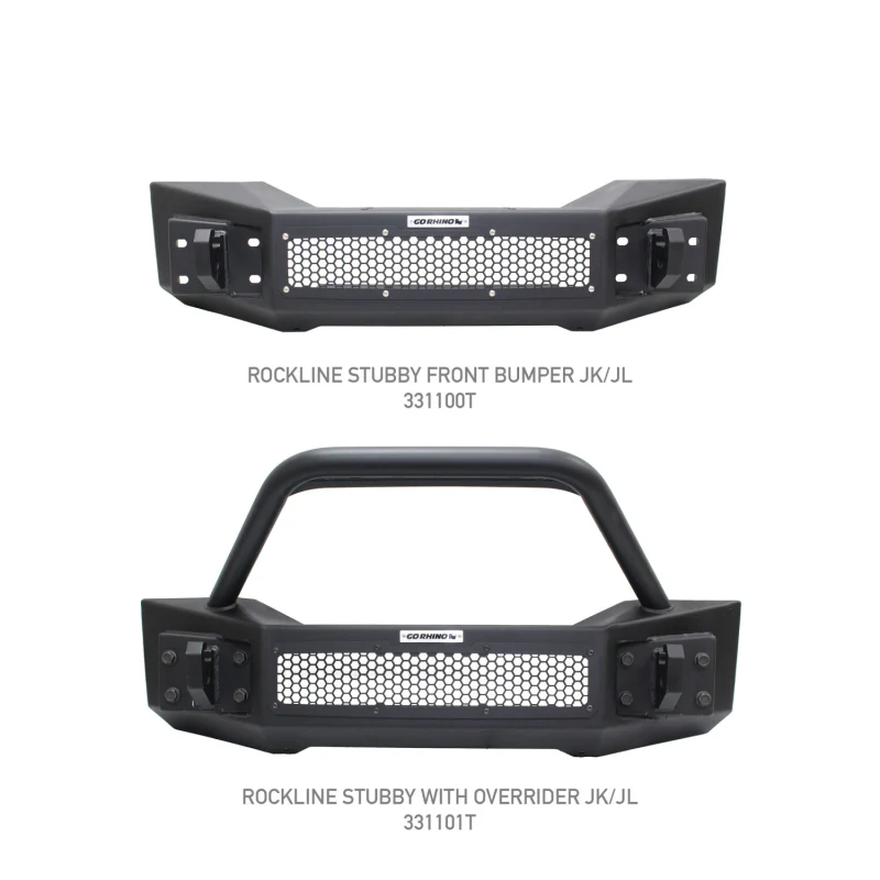 Go Rhino Rockline Winch-Ready Front Stubby Bumper For Jeep Model 331100T - Image 8