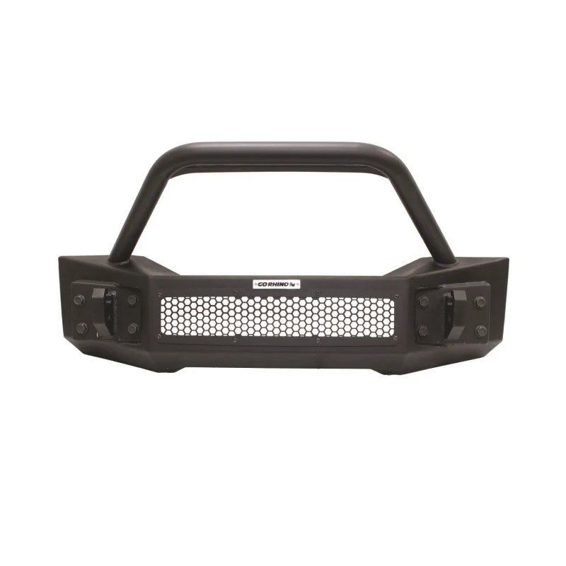 Go Rhino Rockline Winch-Ready Front Stubby Bumper With Overrider For Jeep Model 331101T